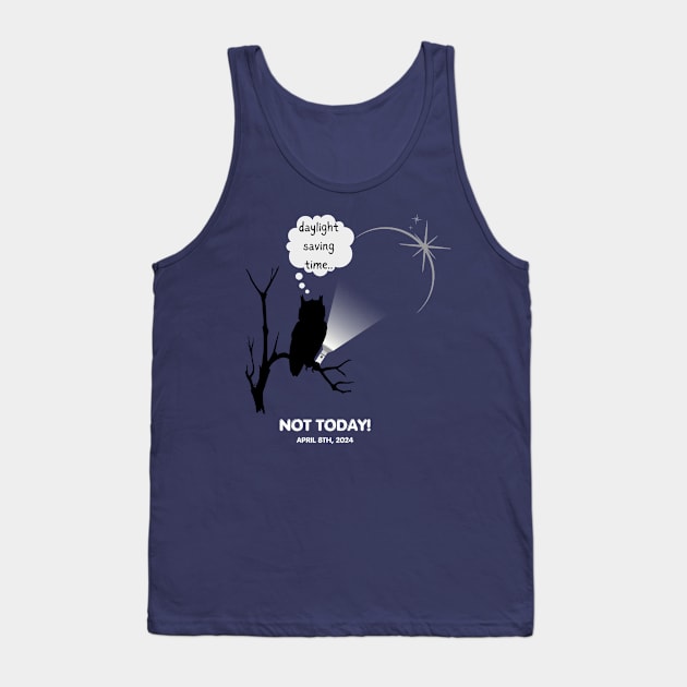 Solar Eclipse or Daylight Saving| Frustrated Owl Tank Top by Fj Greetings
